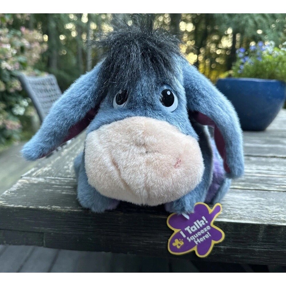 1999 Mattel Winnie the Pooh Ask Me More” Eeyore Animated Talking Plush Toy NEW